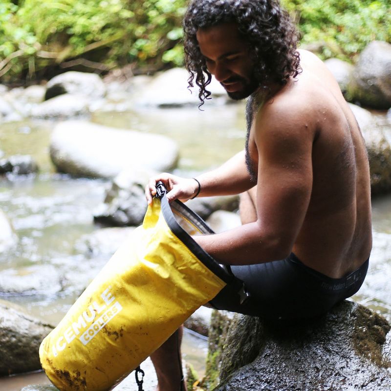 IceMule 1005 Classic Collapsible Portable Soft Sided Roll Top 15 Liter 12 Can Lightweight Insulated Waterproof Leak Proof Backpack Cooler Sling Bag