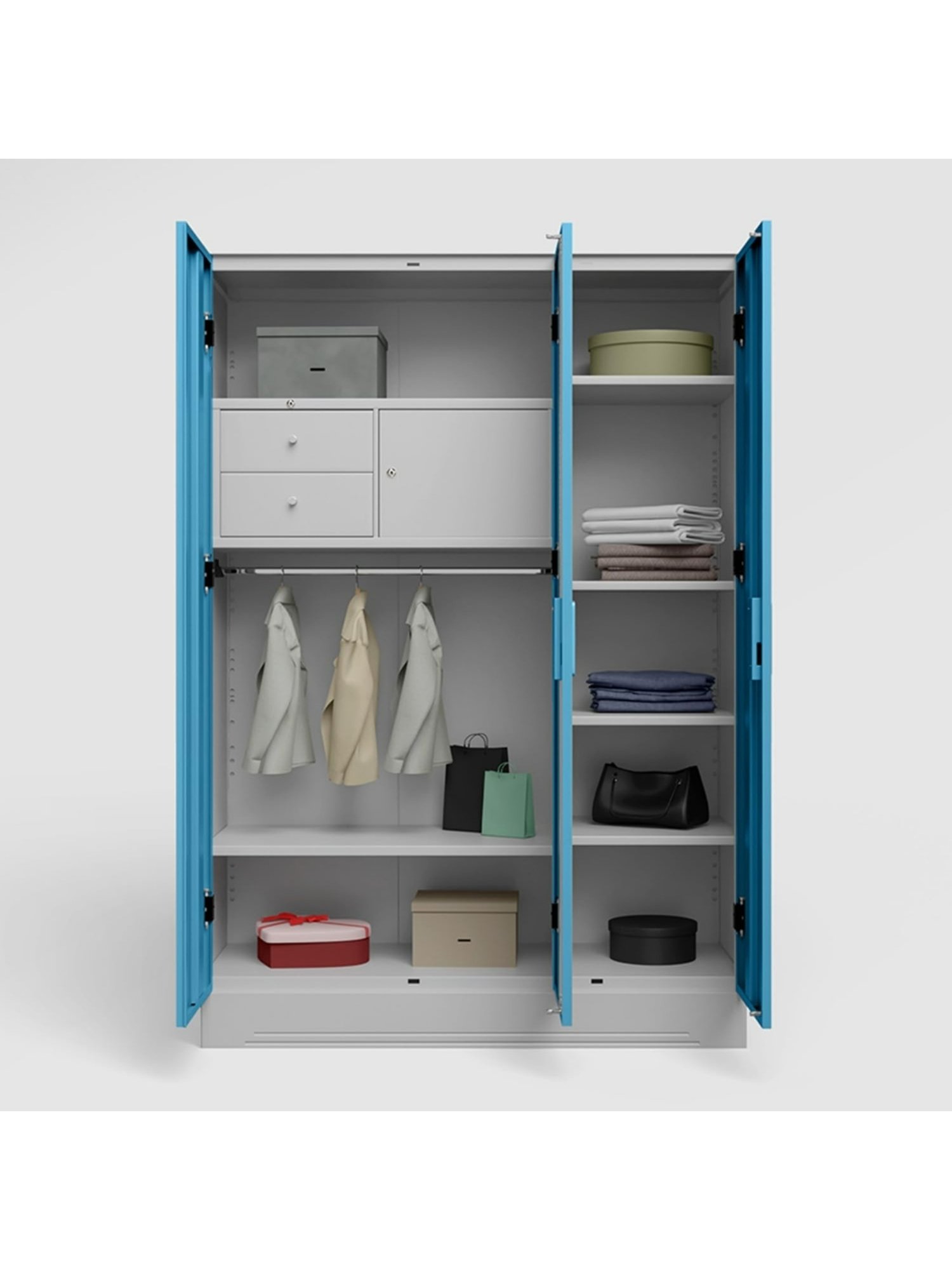 Godrej Interio Ewa Brown Engineered Wood 4 Door Wardrobe