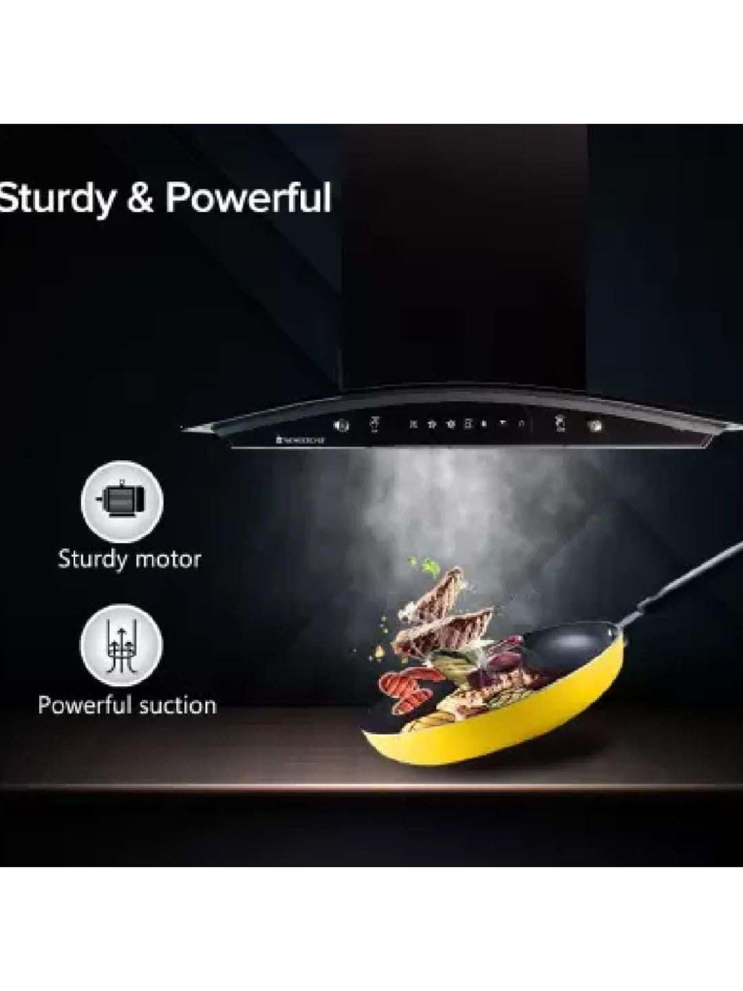 Glen CH6076AC75 1400CMH 75cm Wall Mounted Chimney (Black)