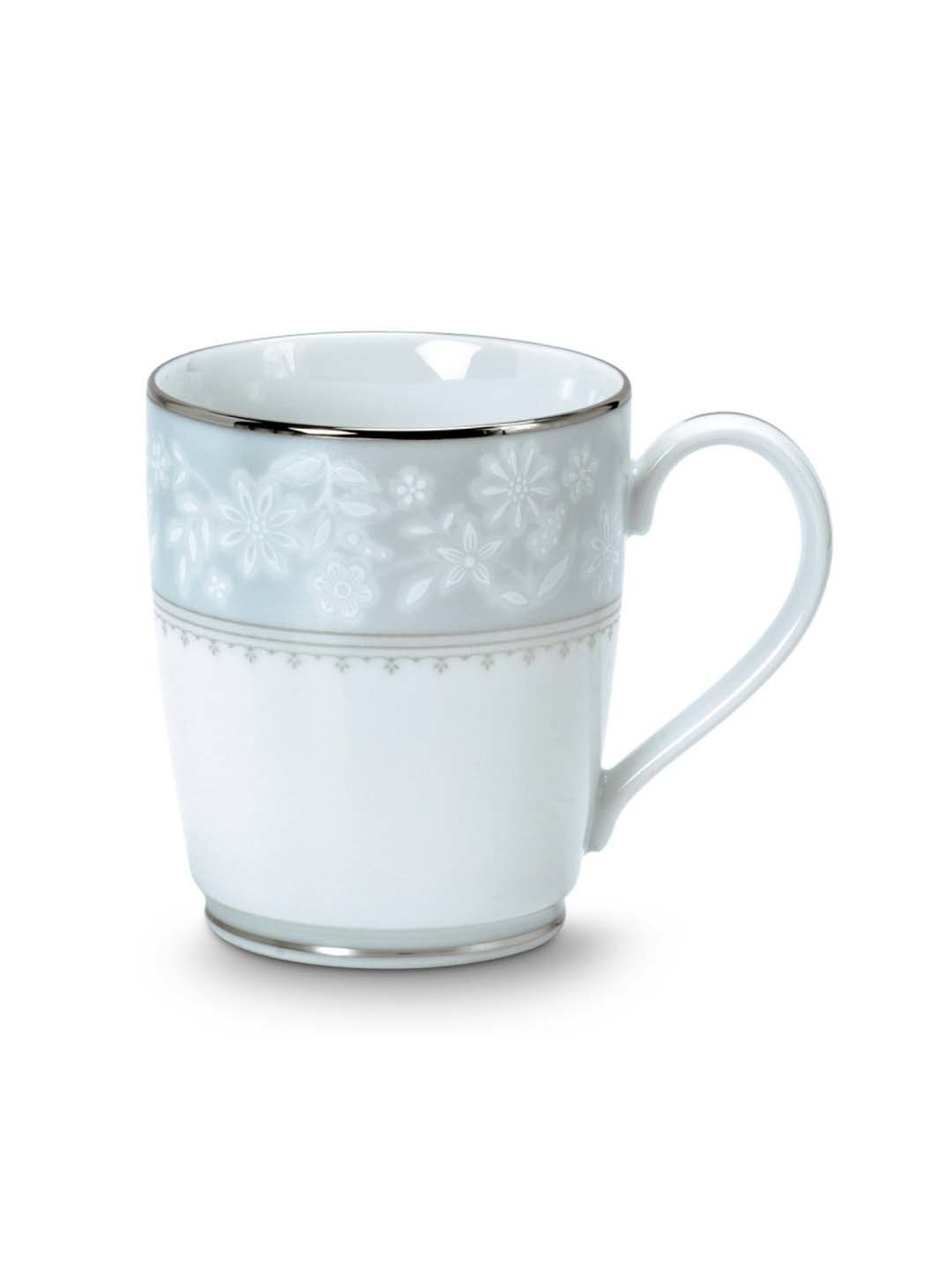 Noritake Winter Sonata White & Grey Poreclain Coffee Mug (0.295 L) - Set of 6
