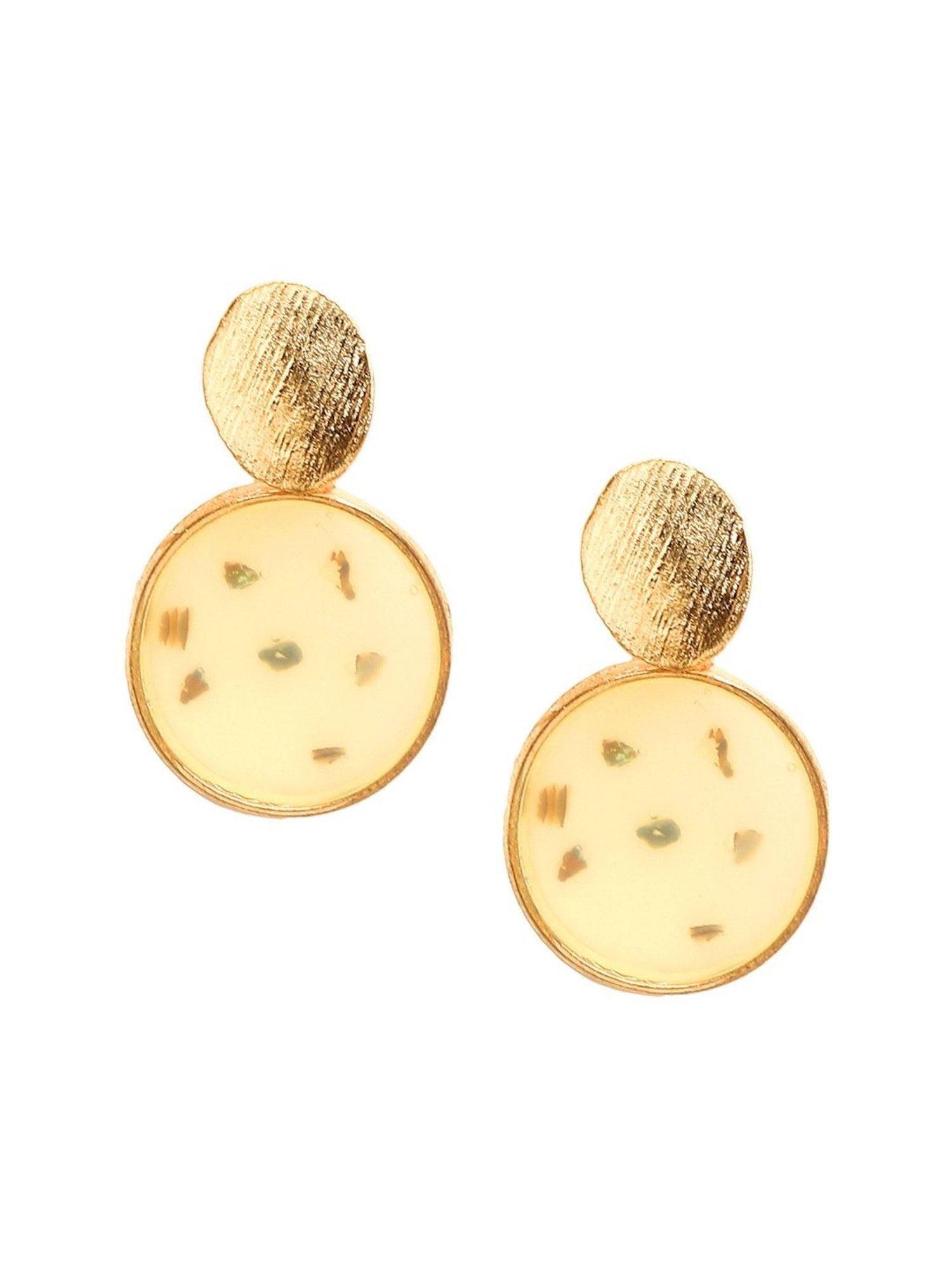 YouBella Contemporary Golden Golden Dangler Earrings for Women