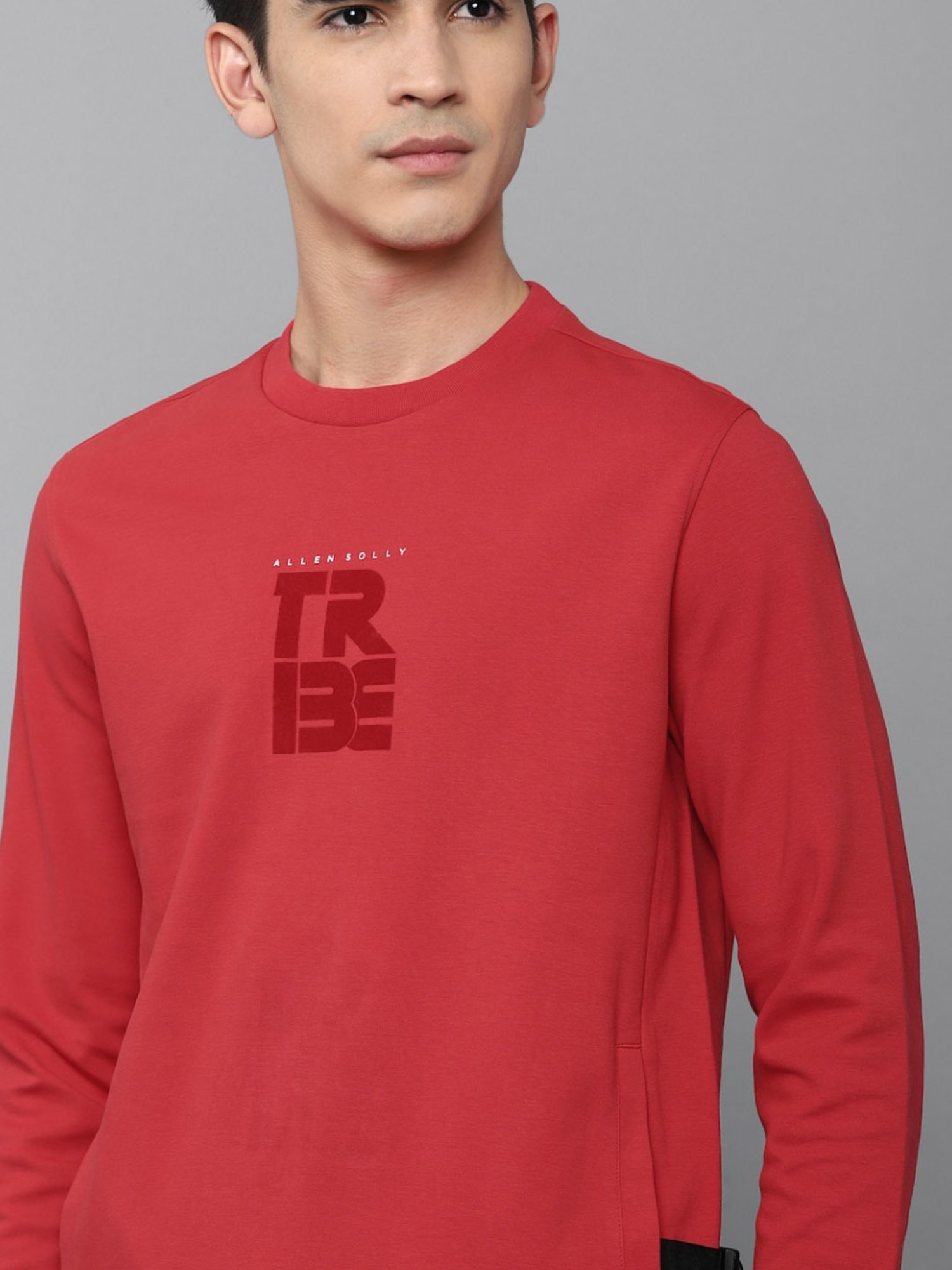 Tribe by Allen Solly Red Regular Fit Printed Sweatshirts