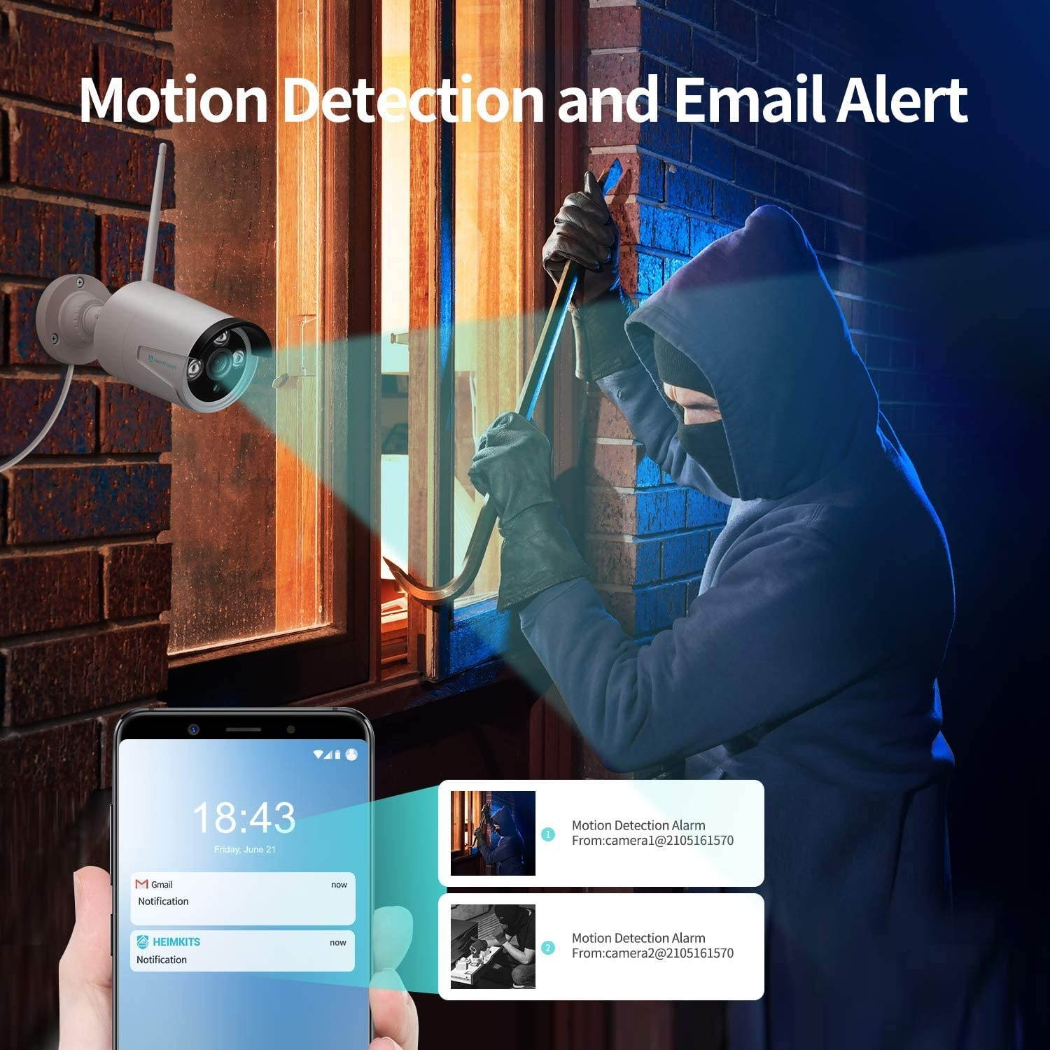 Wireless Security Camera System, 8CH 1080P NVR System, 4pcs 960P 1.3MP WIFI IP Security Surveillance Cameras