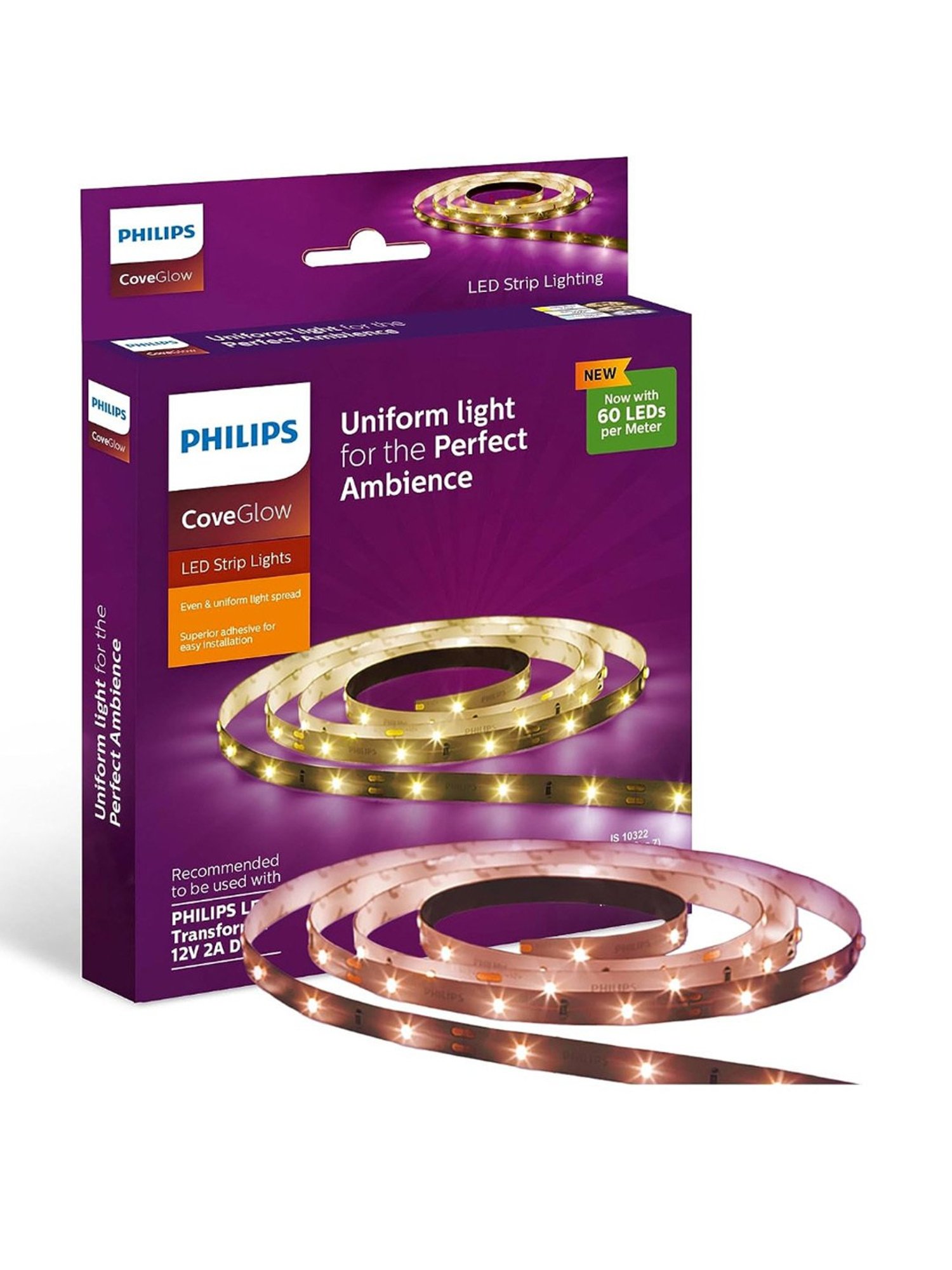 Philips LED Cove Light for Ceiling with 5 Mtr LED Strip for Home Decor Pack of 6 (Natural White)