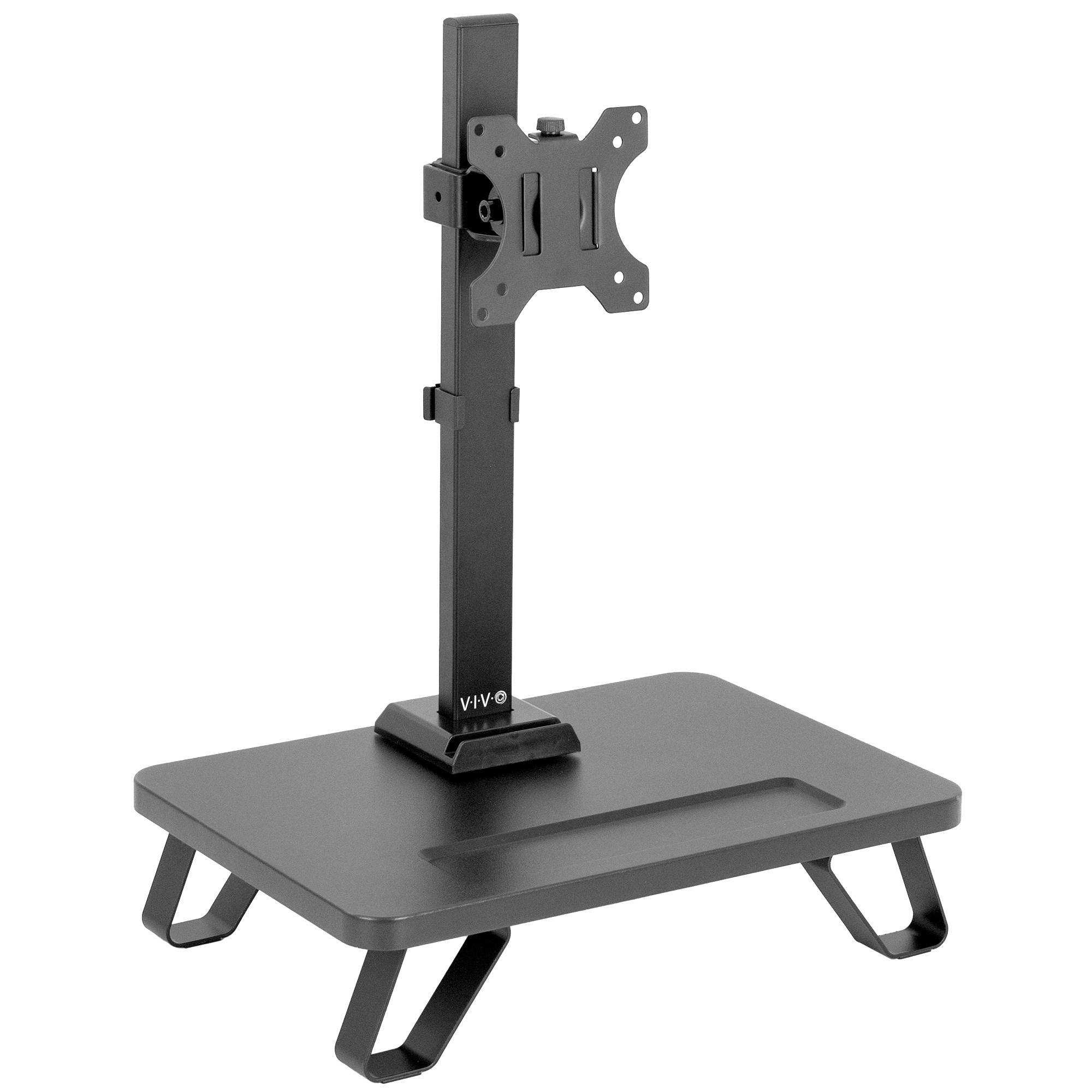 VIVO Black Freestanding Single Monitor Stand with Riser for 17&rdquo; to 32&rdquo; Screens | Mount with Storage (STAND-V101SF)