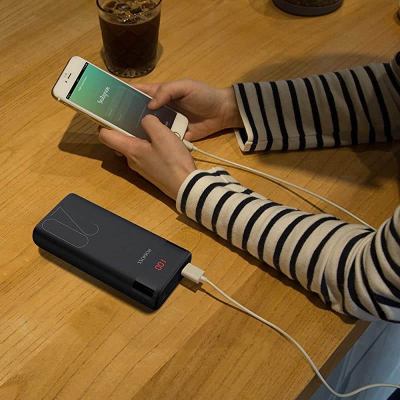 20000mAh Portable Phone Charger External Battery Packs with Dual USB Output 21A LCD Display Perfect for TravelCompatible with iPhone X 8Plus Samsung Galaxy S8Note8 Tablets MoreBlack