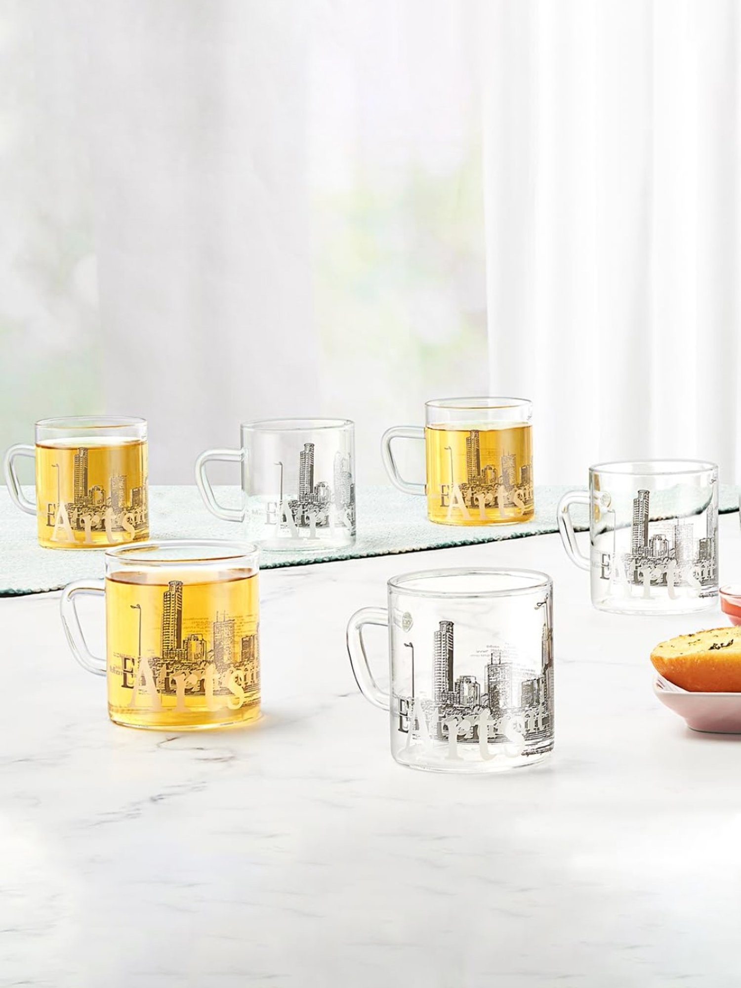 Borosil&iquest;Classic  Glass Mug Set of 6 Pcs, 210 ml (Transparent)