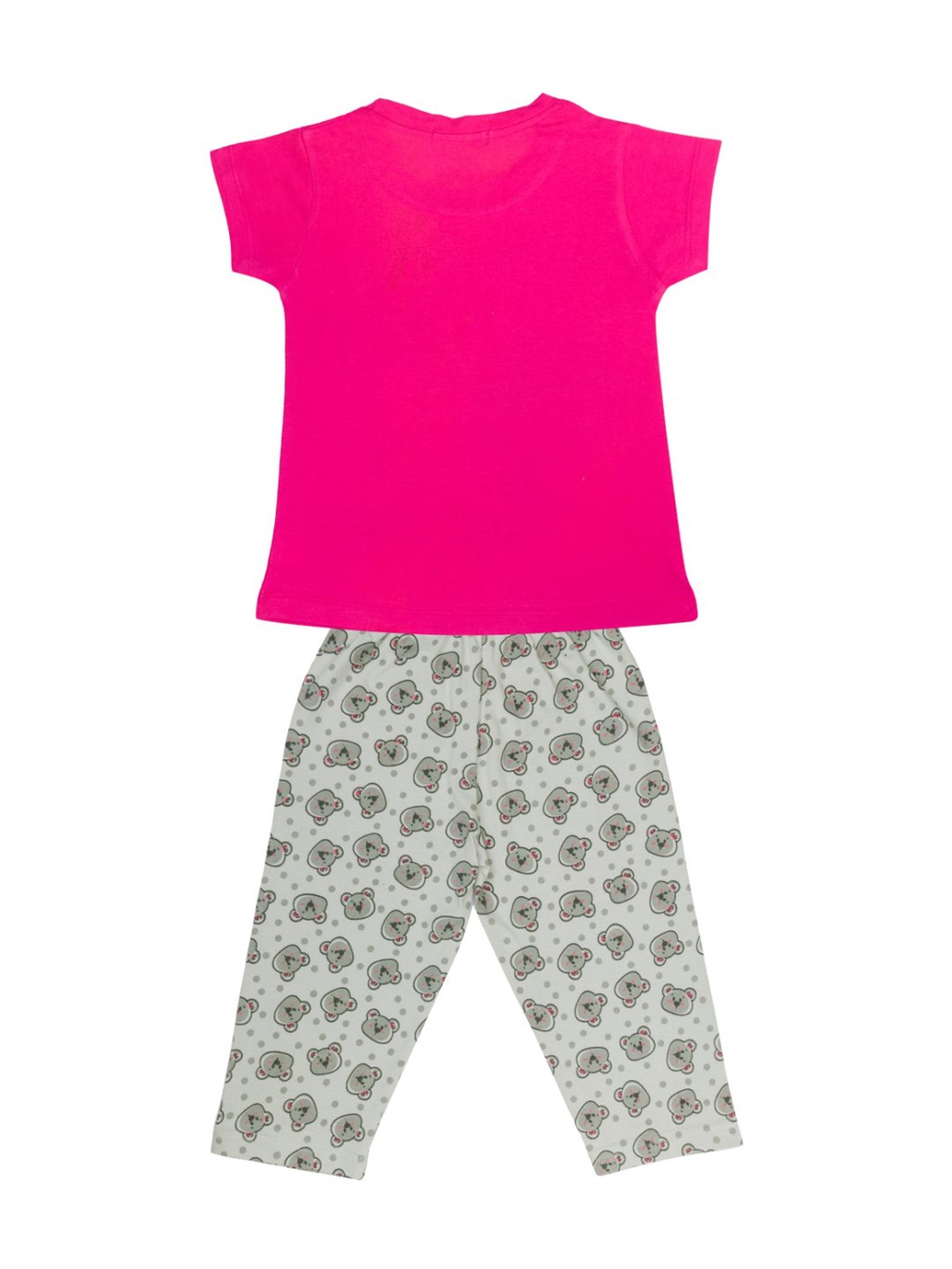 Todd N Teen Kids Pink Cotton Printed T-Shirt & Capris