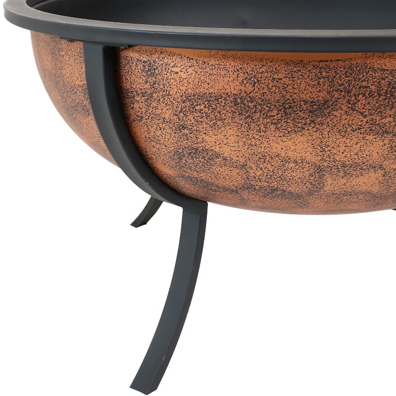 DeckMate 30371 Avondale Outdoor Backyard Patio Portable Steel Fire Bowl Fire Pit, Antiqued Copper Finish