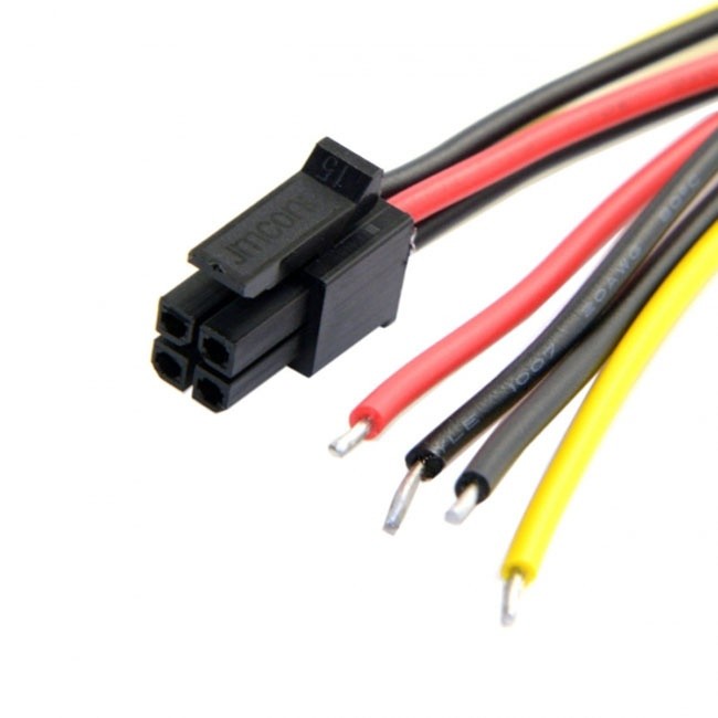Jimier ATX Molex Micro Fit Pitch 3.0mm 4Pin Male to Open Wire Power Adapter Cable 15cm 20AWG UL1007 PW-072-0.15M