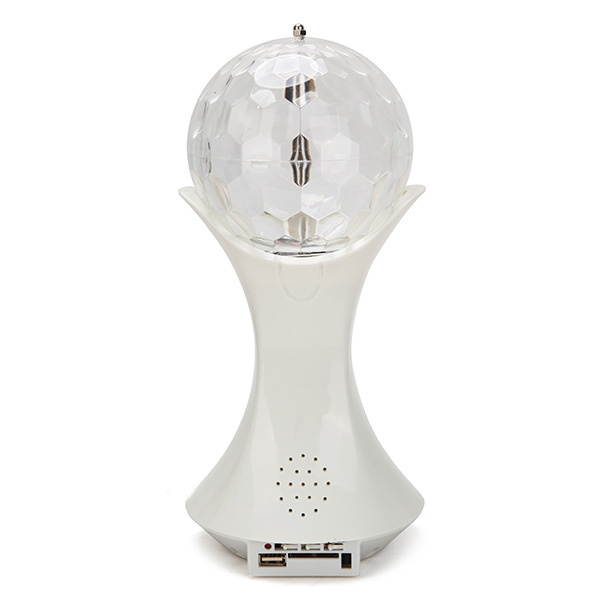 World Cup Rotating RGB LED Stage Light With Sound Mode MP3 Remote Controller U Disk White