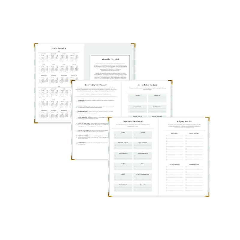 2021 The Everygirl Planner 5" x 8" Hard Cover Weekly/Monthly Bookbound Liam - Blue Sky