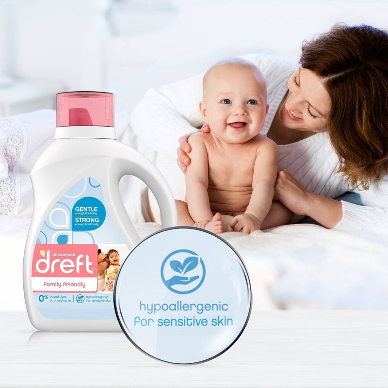 Dreft Family Friendly Unscented Laundry Detergent - 100 fl oz