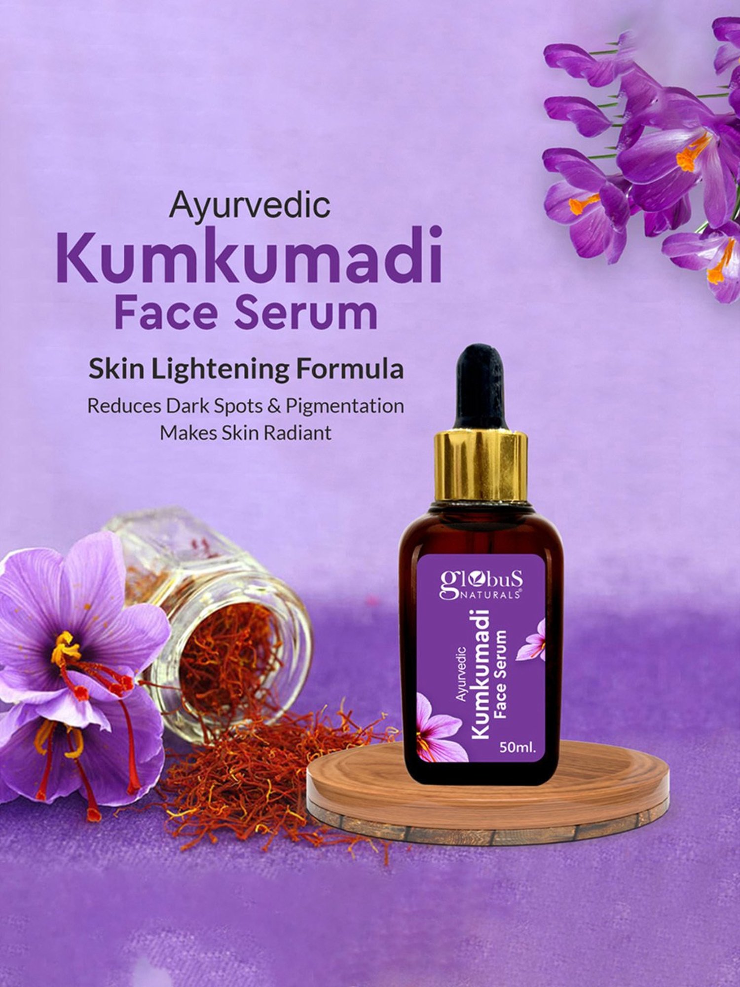 Globus Naturals Ayurvedic Kumkumadi Face Serum - Pack of 3