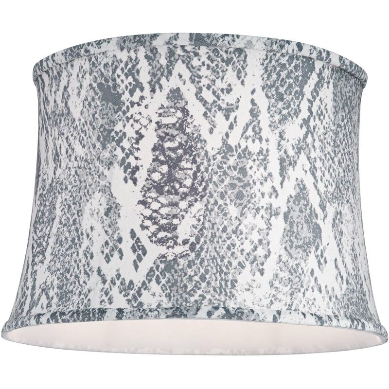 Springcrest Off-White White Drum Lamp Shade Modern Silver Circles 15x16x11 - Spider