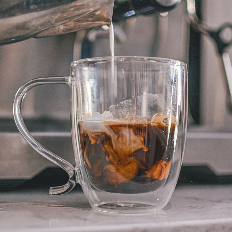 GROSCHE Cyprus Double Walled Glass mug for Coffee or tea, glass insulated cup, 16 fl oz. Capacity