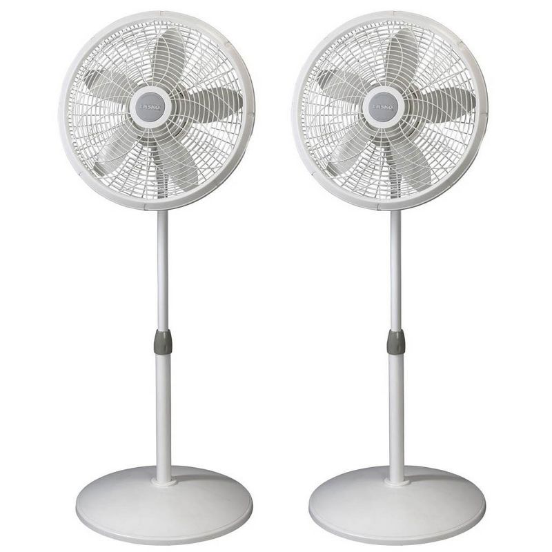Lasko 18 Inch Elegance Performance Oscillating Standing Pedestal Fan (2 Pack)