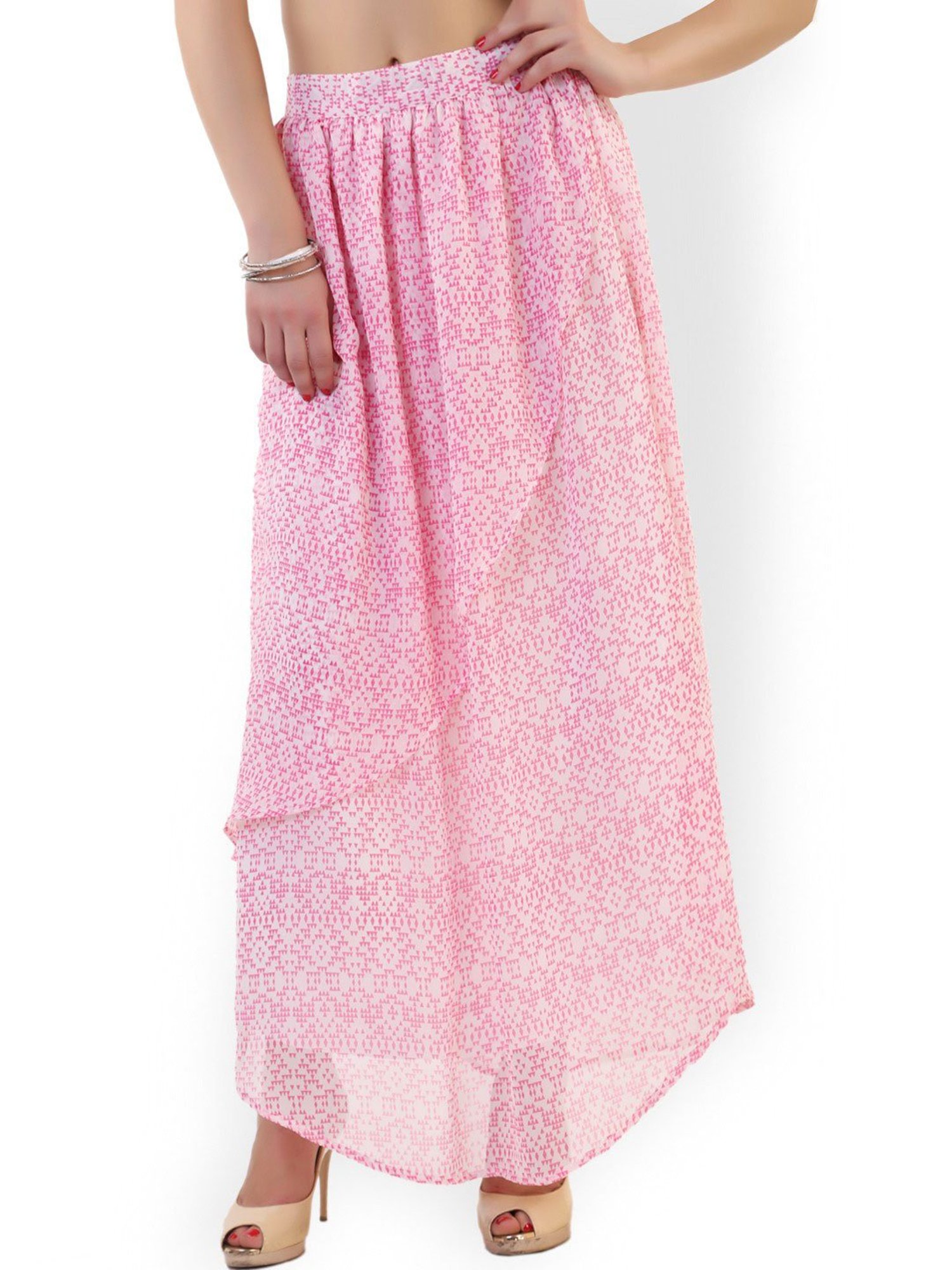 Belle Fille Pink Printed Skirt