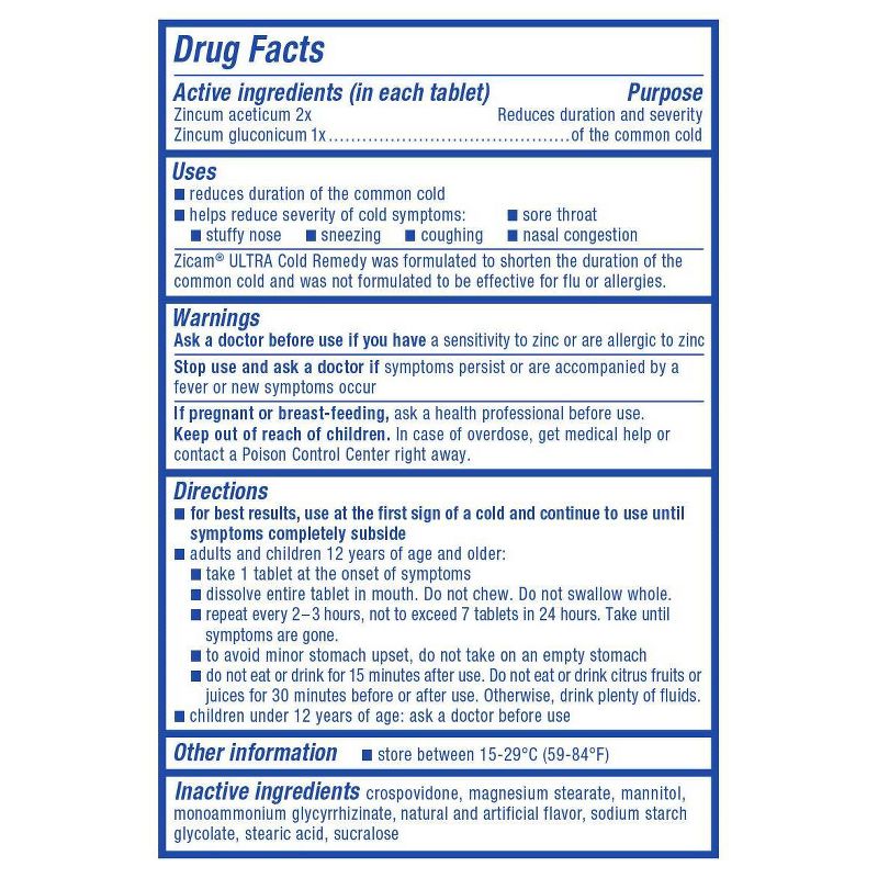 Zicam Cold Remedy Ultra-Free RapidMelts Quick Dissolve Tablets - Orange Cream - 18ct