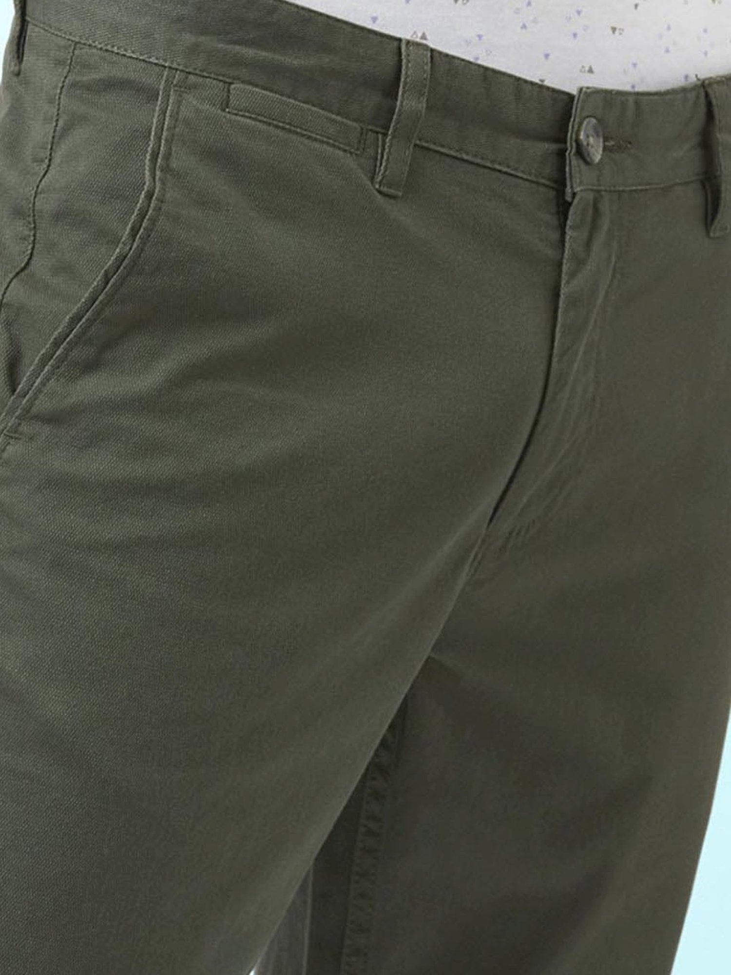 Byford by Pantaloons Green Cotton Slim Fit Trousers