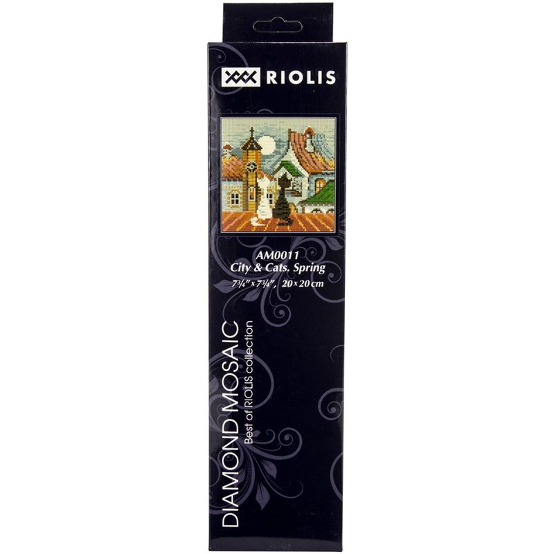 RIOLIS Diamond Mosaic Embroidery Kit 7.75"X7.75"-City & Cats Spring