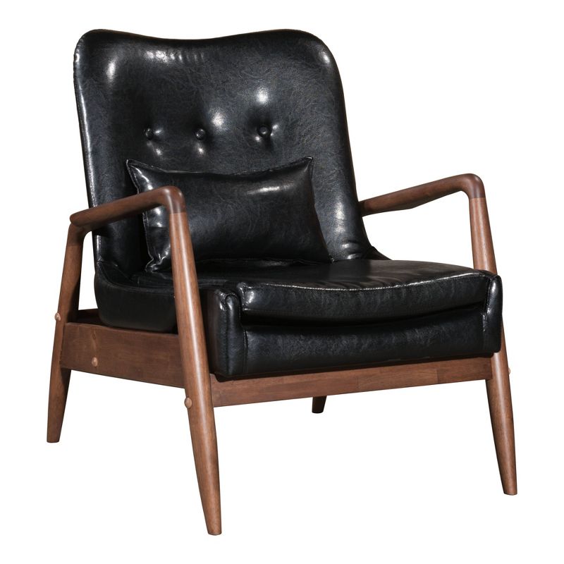 Upholstered Mid-Century Modern Sculpted Lounge Chair and Ottoman - ZM Home