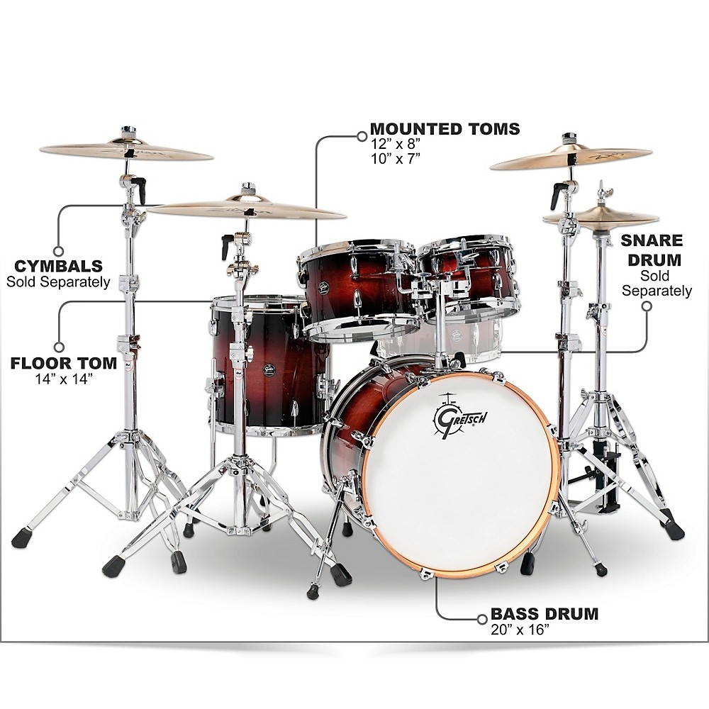 Gretsch Drums Renown 4-Piece Shell Pack with 20" Bass Drum Cherry Burst