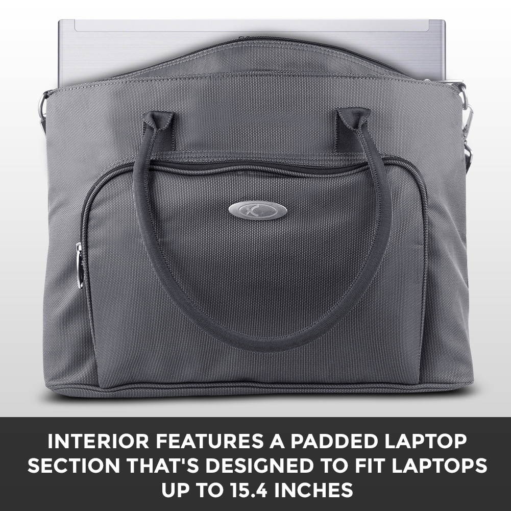 Professional Ladies Laptop Tote for 15.6" Laptops, Gray