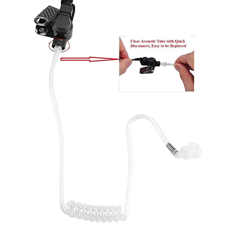 Replacement Acoustic Tube Compatible with Motorola Kenwood Baofeng Surveillance Kit Earpiece Headset with Connector 5 Packs