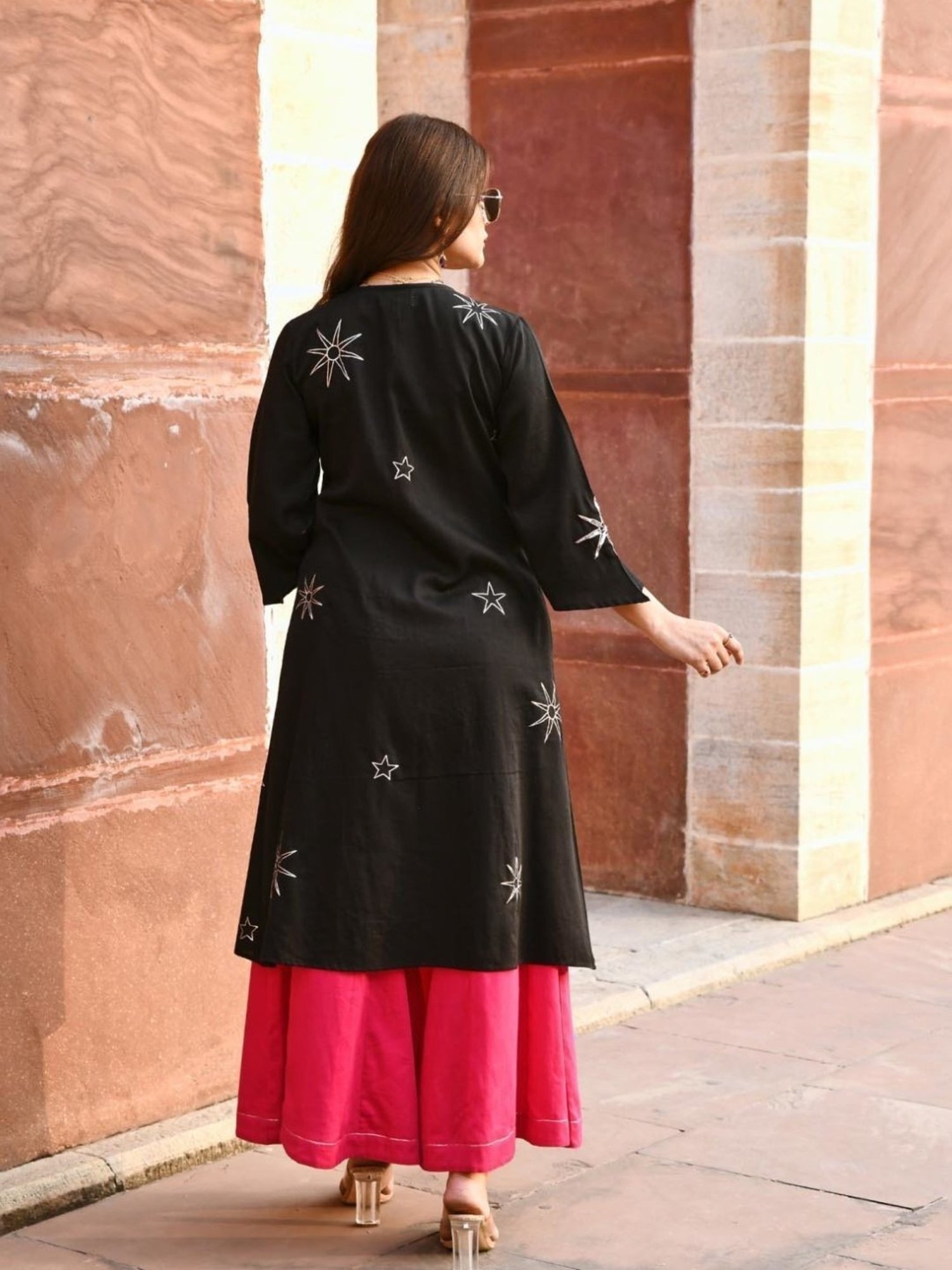Gulaal Black Kashvi Star Sequin Embroidered Cover-up Jacket