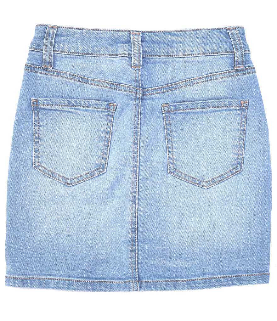I.N. Girl Big Girls 7-16 Button-Front Denim A-Line Skirt