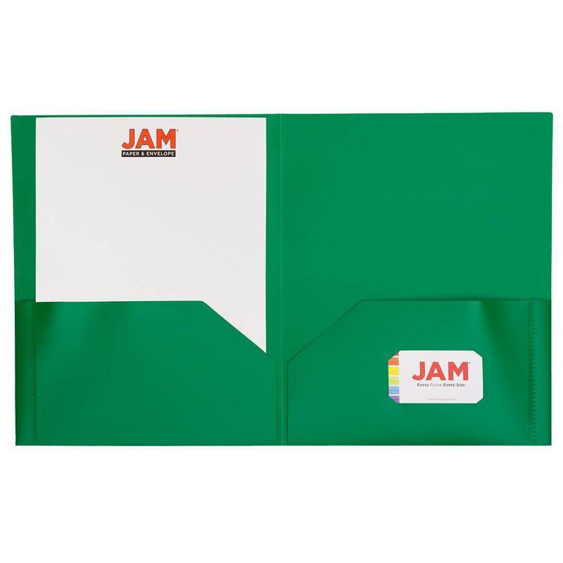 JAM 6pk Plastic 2 Pocket School POP Folders - Green
