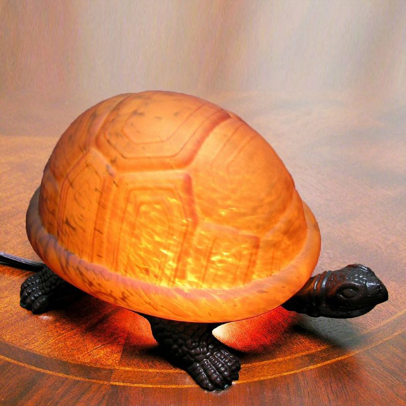 8" x 6" x 4" Turtle Accent Lamp Amber - Warehouse of Tiffany