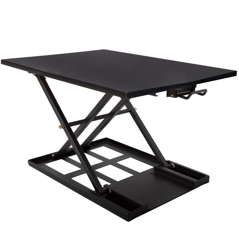 X-Elite Pro 28" Standing Desk Converter with Pneumatic Height-Adjustment - Black - Stand Steady