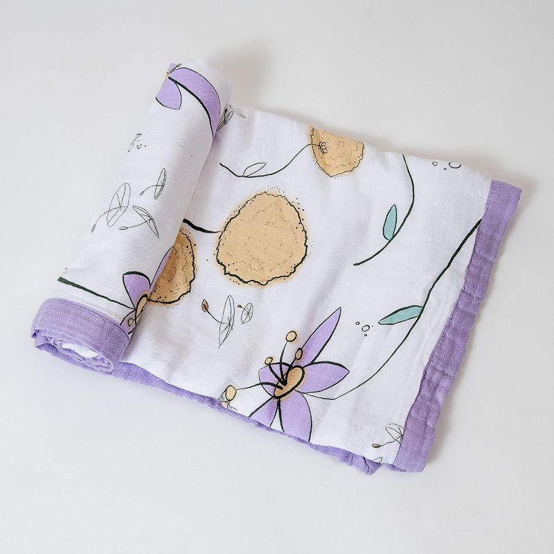 JumpOff Jo - Swaddle Baby Blanket - 47" x 47" - Bamboo and Cotton - Fairy Blossom Floral