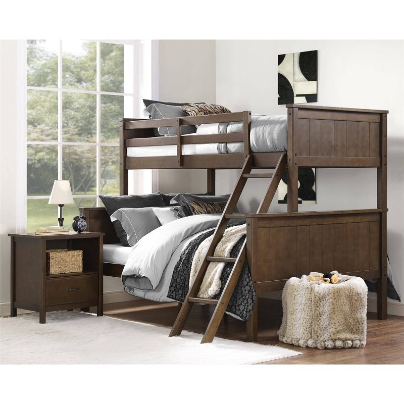 Twin over Full Roscoe Bunk Bed Mocha - Dorel Living