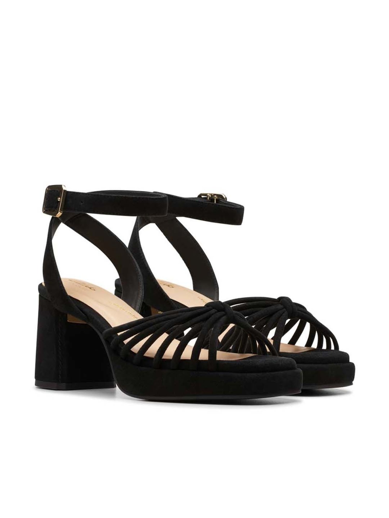 Clarks Women's Ritzy75 Faye Black Ankle Strap Sandals