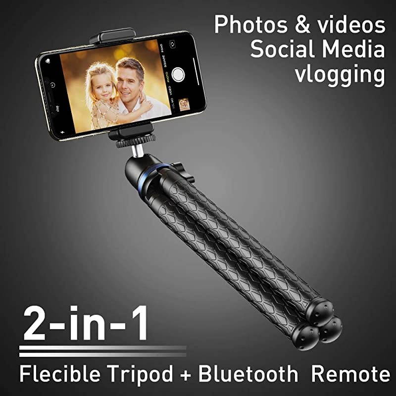 Tripod Apexel Flexible Tripod Stand with Wireless Remote Shutter and Universal ClipCompatible with iAndroid Sports Camera GoPro