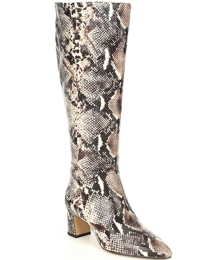 Alex Marie Pamilla Slim Calf Snake Print Tall Shaft Boots
