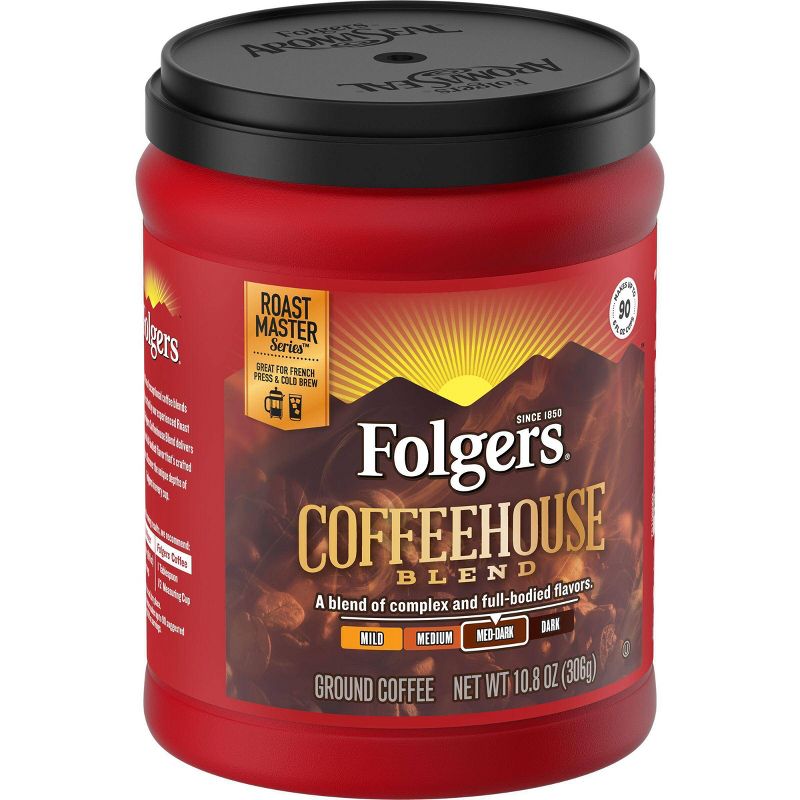 Folgers Coffee House Roast Ground Medium Dark Roast Coffee - 12oz