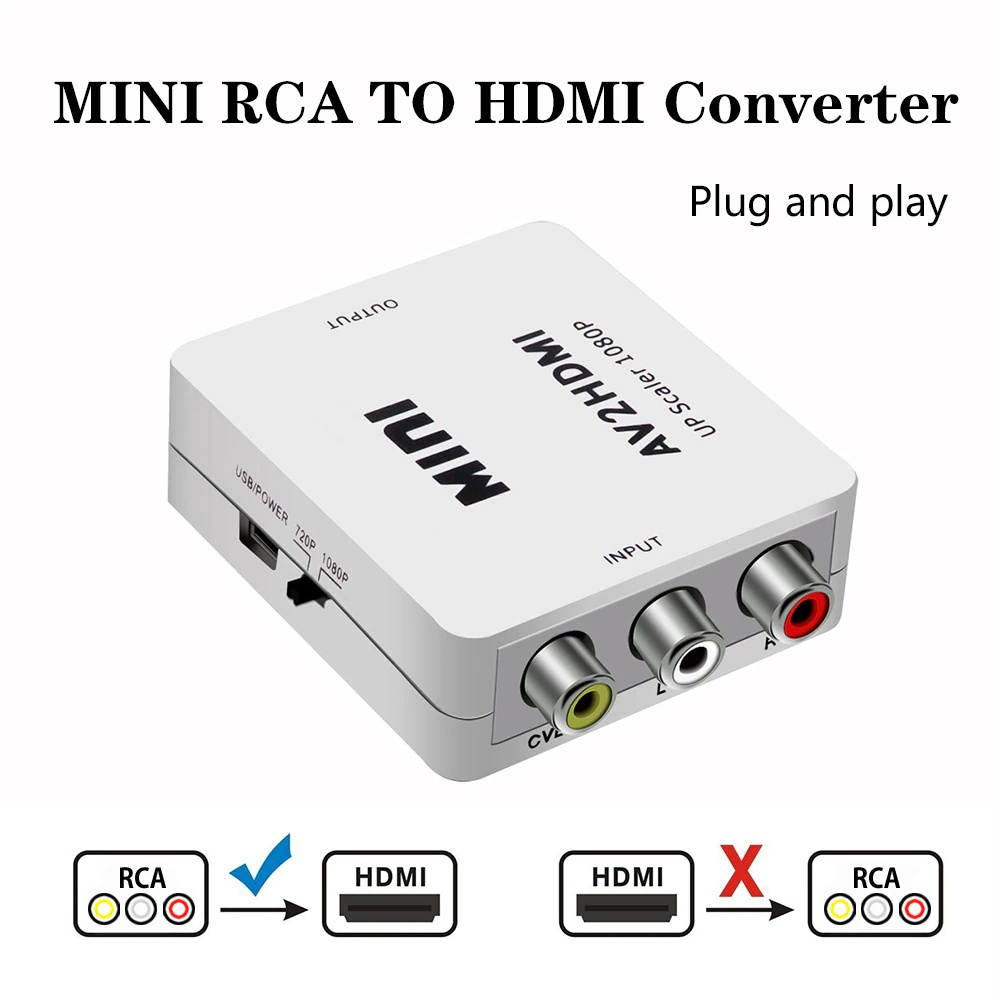 Modulator - RCA Composite to Coaxial - Converts Standard Definition Signals to Coax, Includes AV Cable