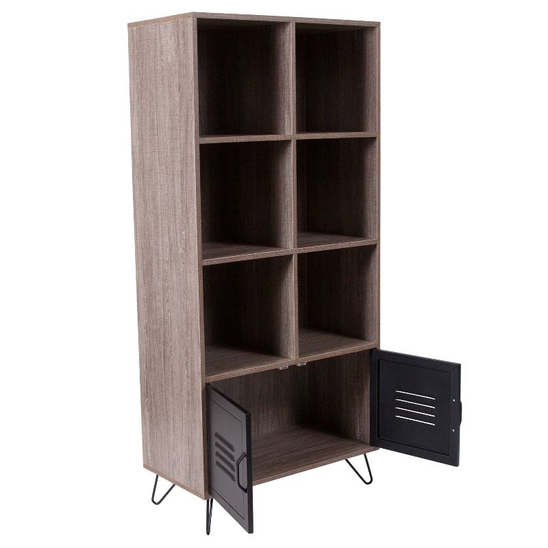 Woodridge Storage Shelf with Cabinet Brown - Riverstone Furniture