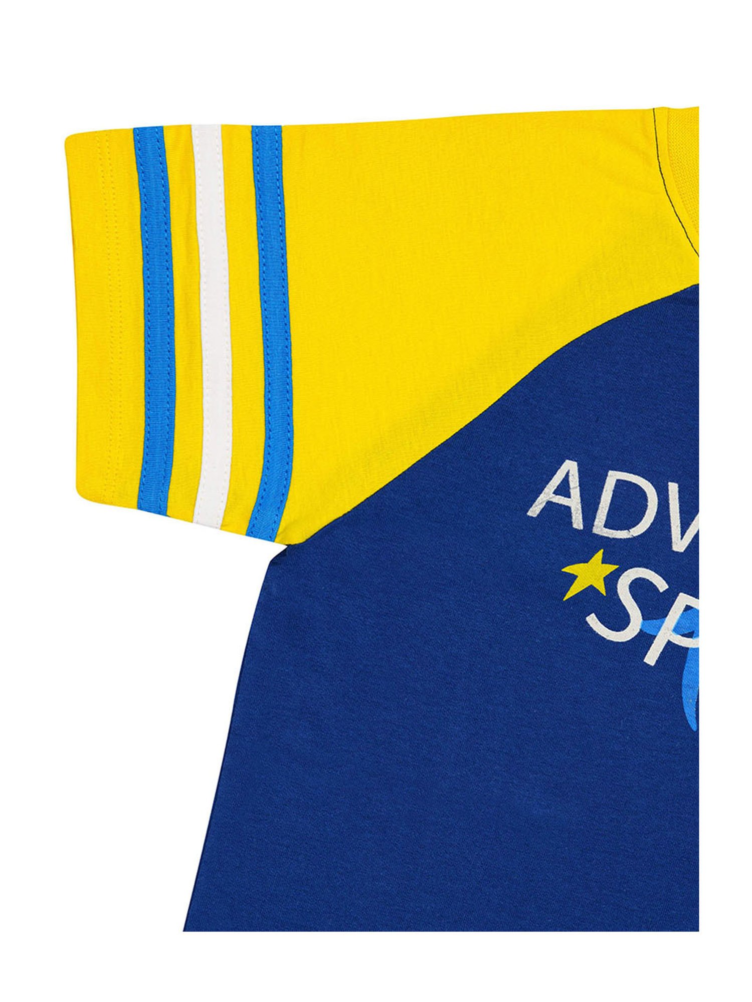 H by Hamleys Boys Navy & Yellow Color Block T-Shirt
