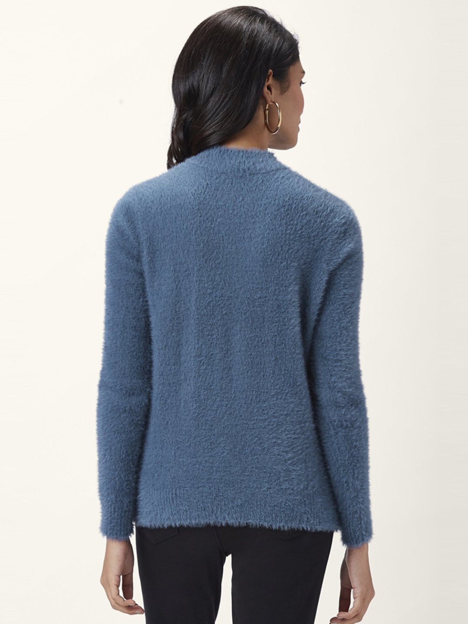 Honey by Pantaloons Blue Self Pattern Sweater