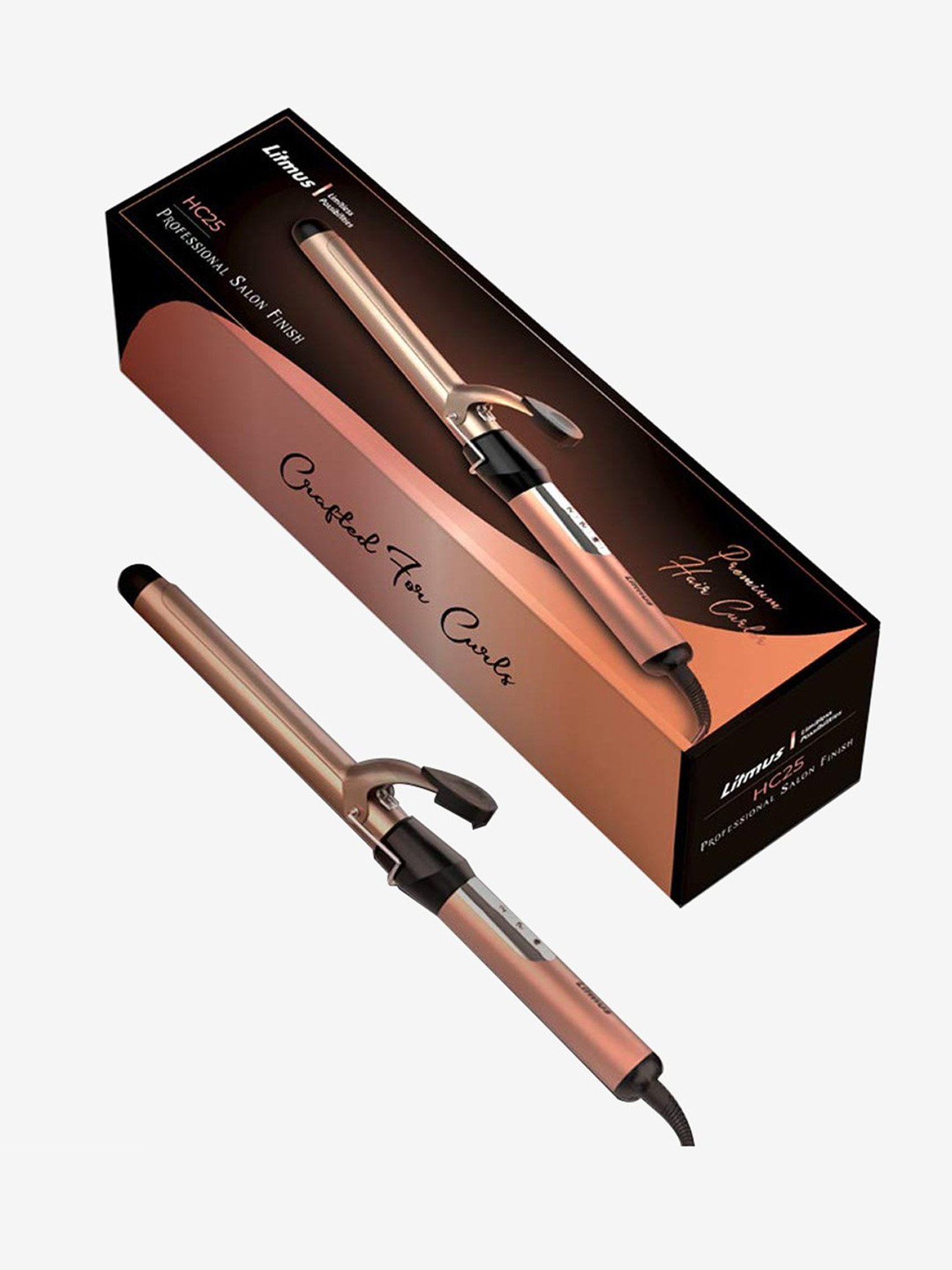 Litmus HC25 Professional Hair Curler (Black/Bronze)