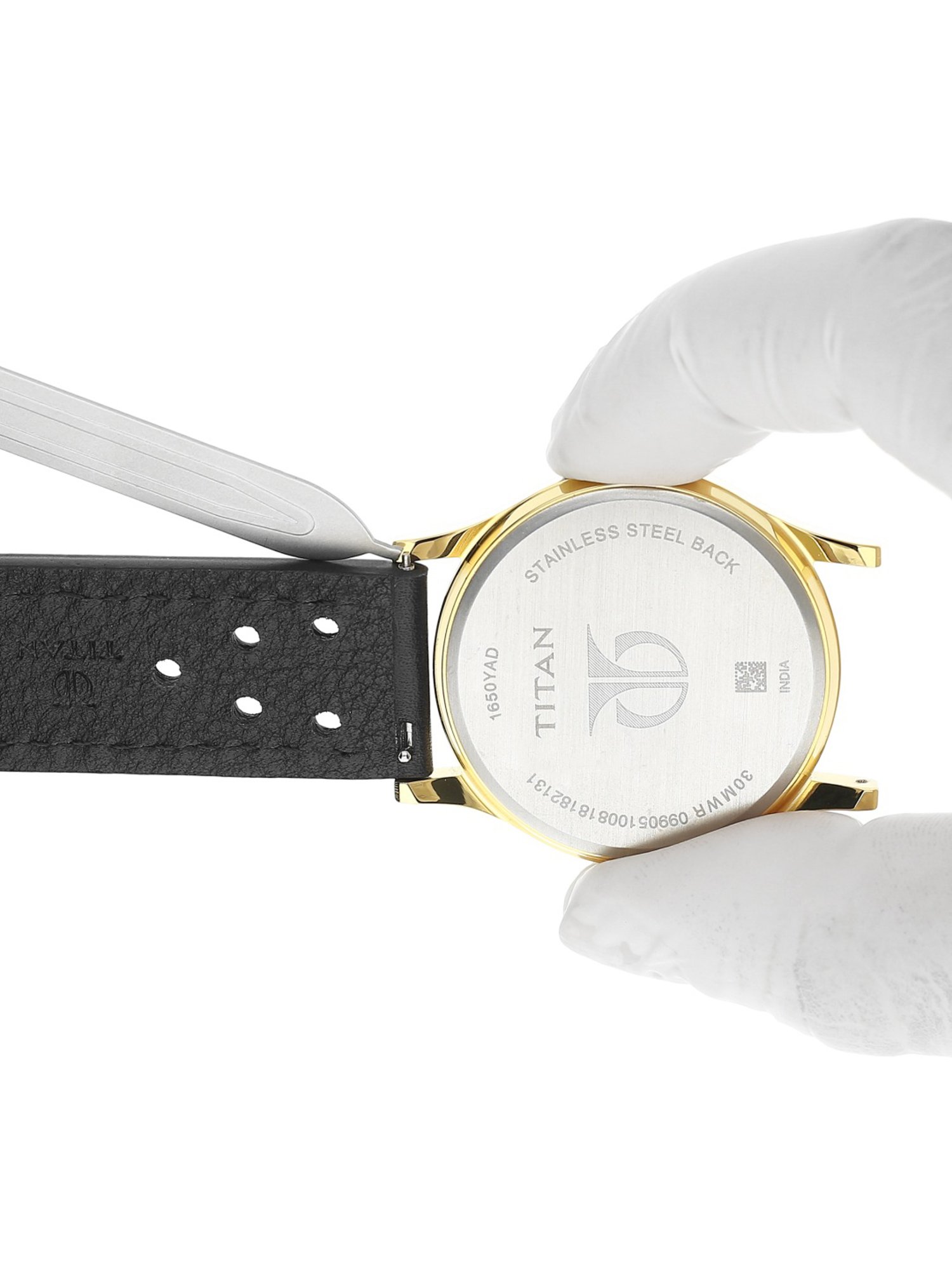 Titan 24 mm Tan Genuine Leather Strap for Men