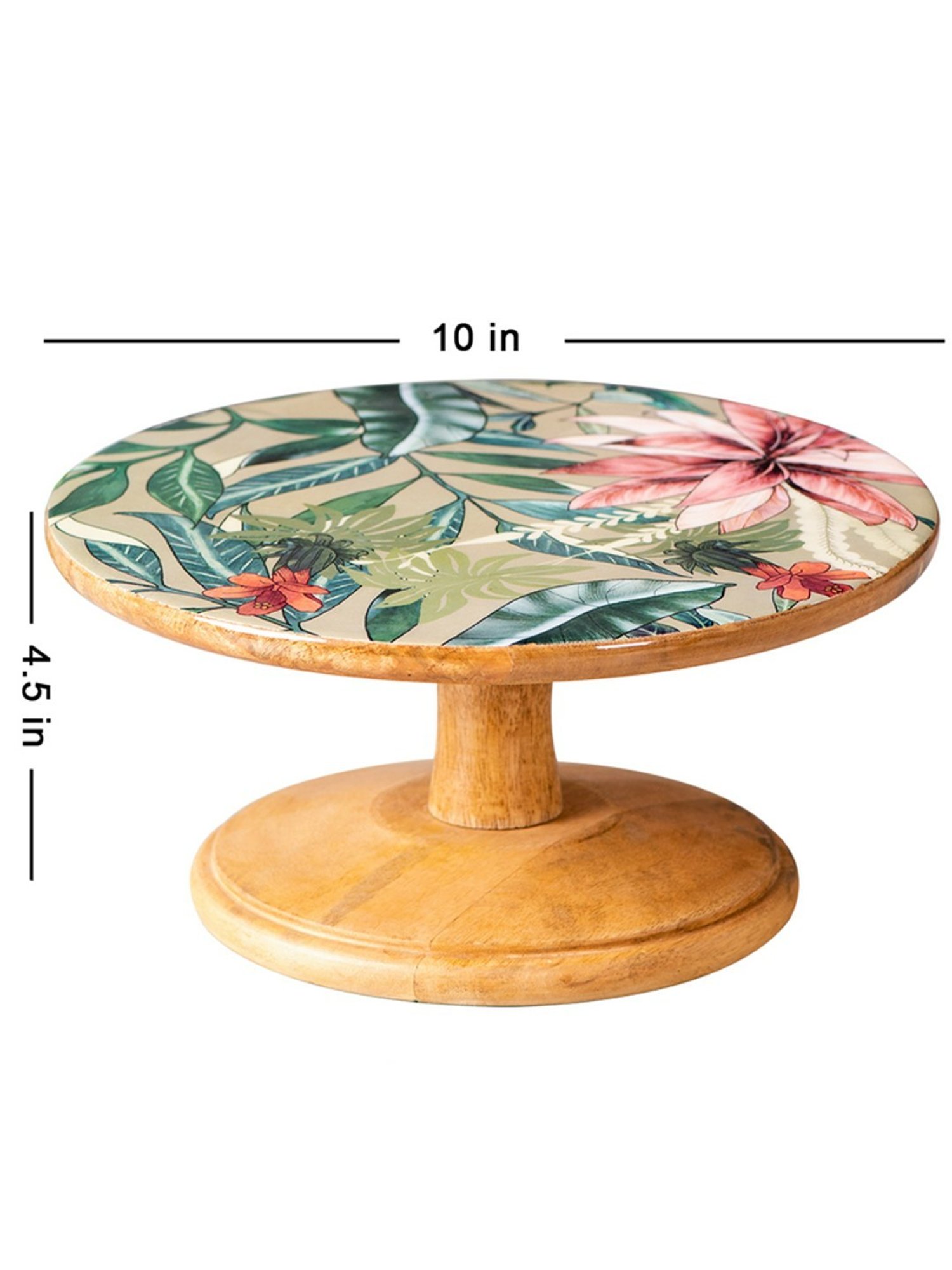 Nestroots Solid Green Mango Wood Cake Stand