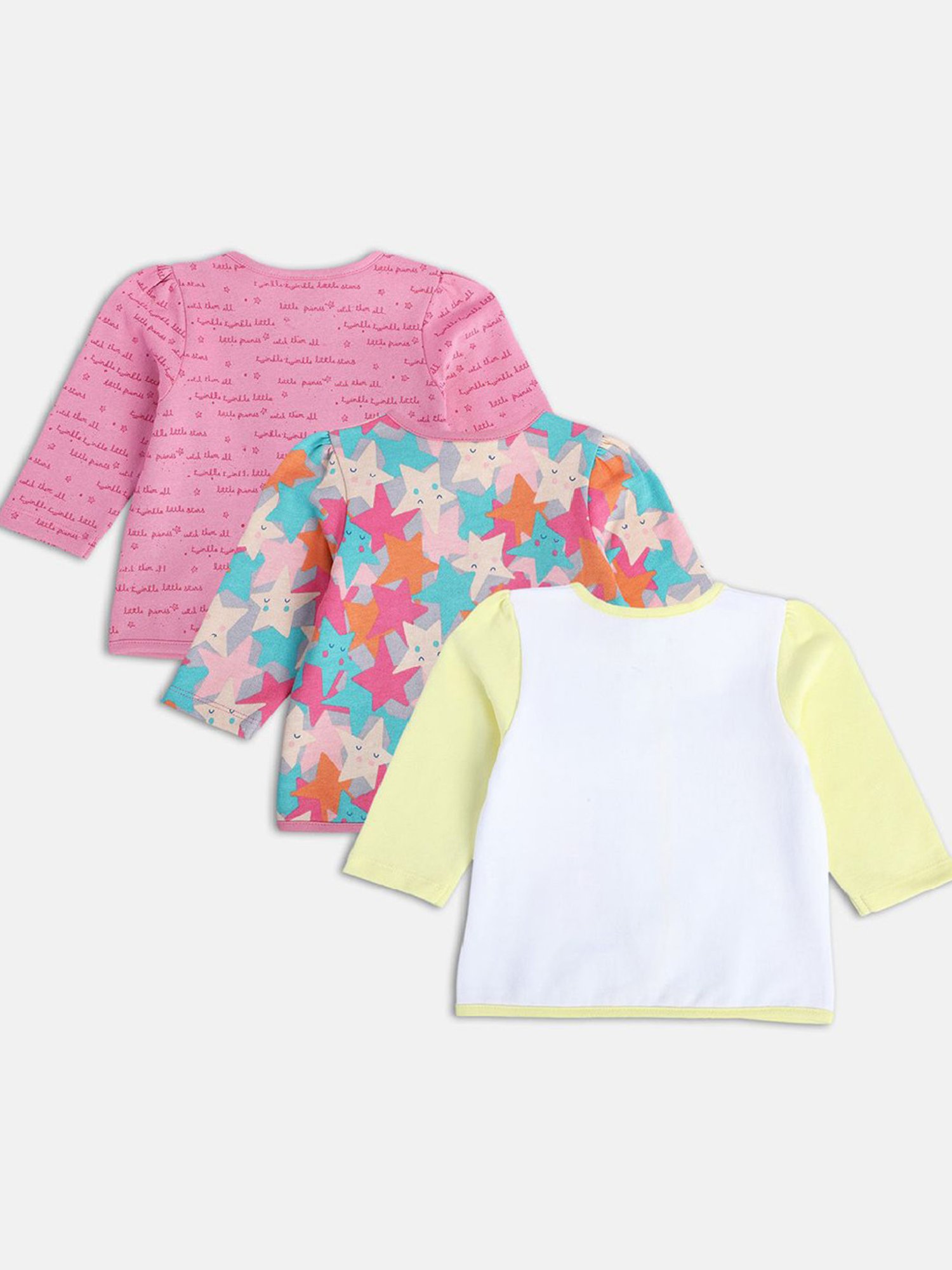 MINIKLUB Kids Multicolor Printed Full Sleeves Jhablas (Pack Of 3)