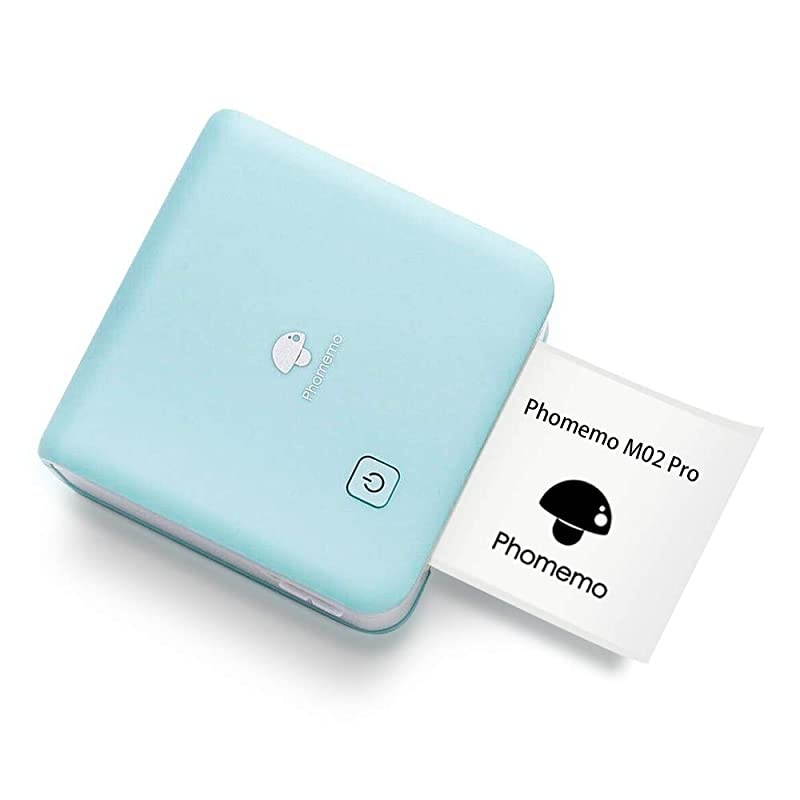 300dpi Mini Photo Printer- M02 Pro Pocket Thermal Bluetooth Printer Compatible with iOS and Android, for Photo Printing, Plan Journal, DIY Cards, List, Travel, Work and Study, Cyan