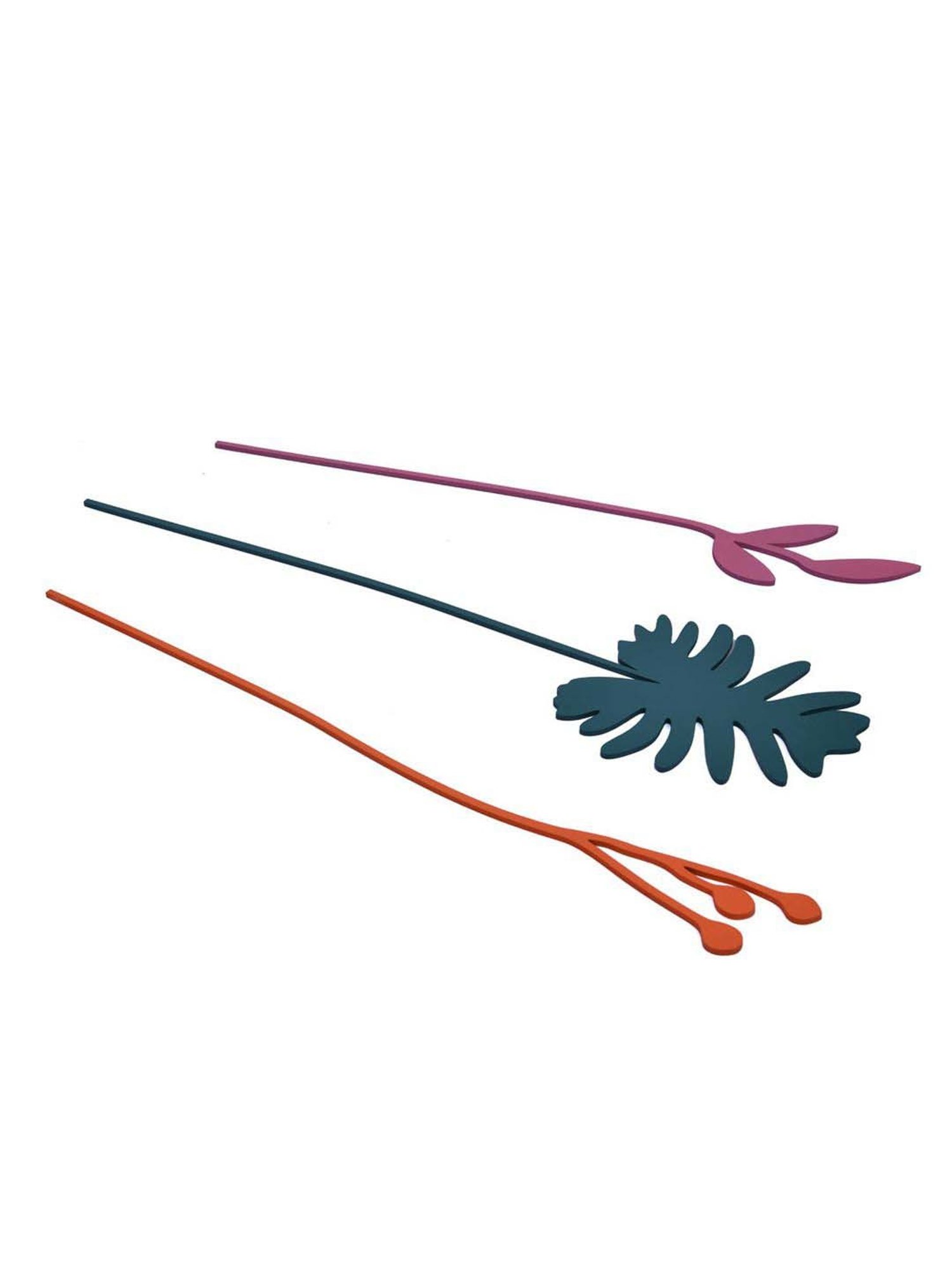 @home Multicolor Mdf Oak Leaf Artificial Stick - Set of 3